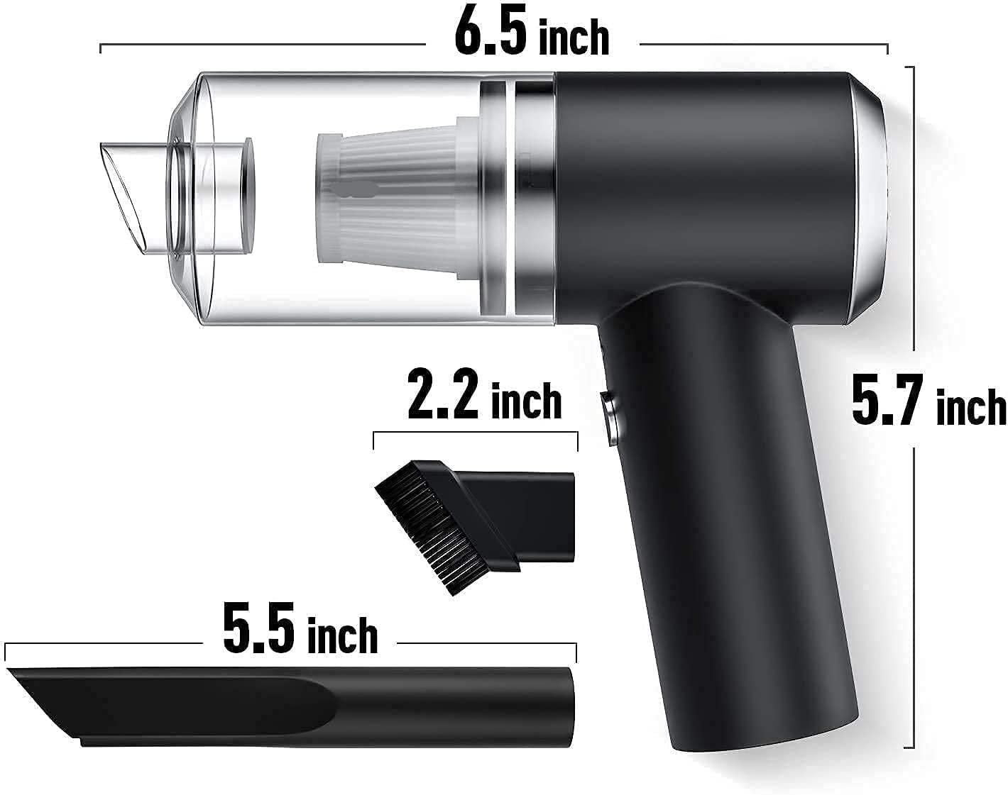 THE GIR FARMER portable vacuum cleaner for car interior with compact design and two cleaning nozzles