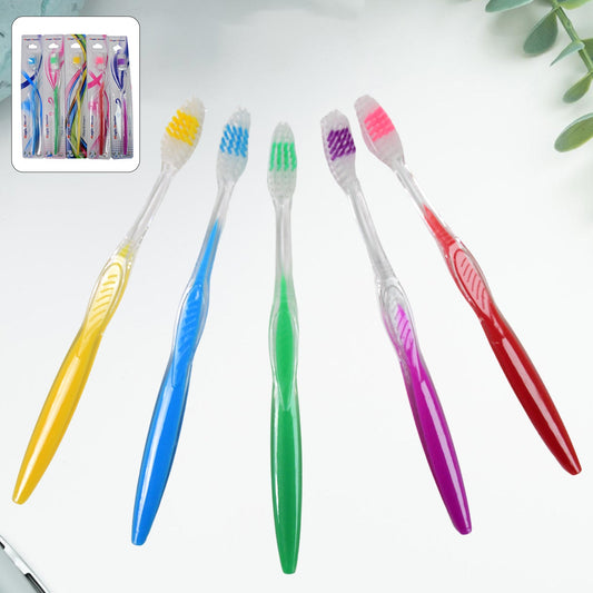 Colorful premium plastic toothbrushes in various bright colors for effective dental care
