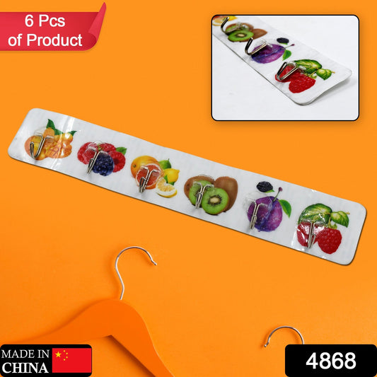 Your Brand premium transparent adhesive wall hooks featuring colorful fruit designs for easy organization