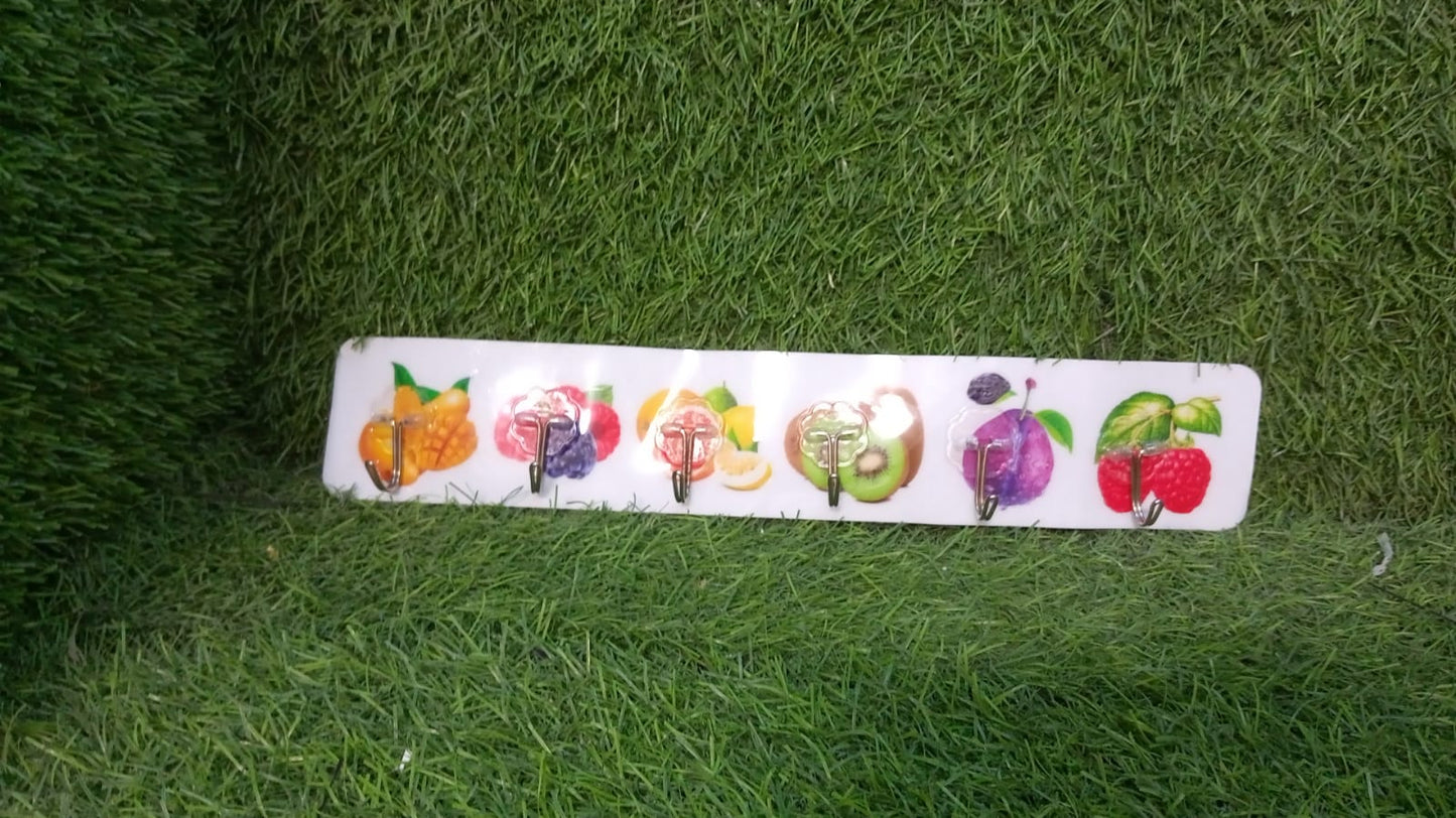 Your Brand premium transparent adhesive wall hooks with colorful fruit designs for convenient organizing