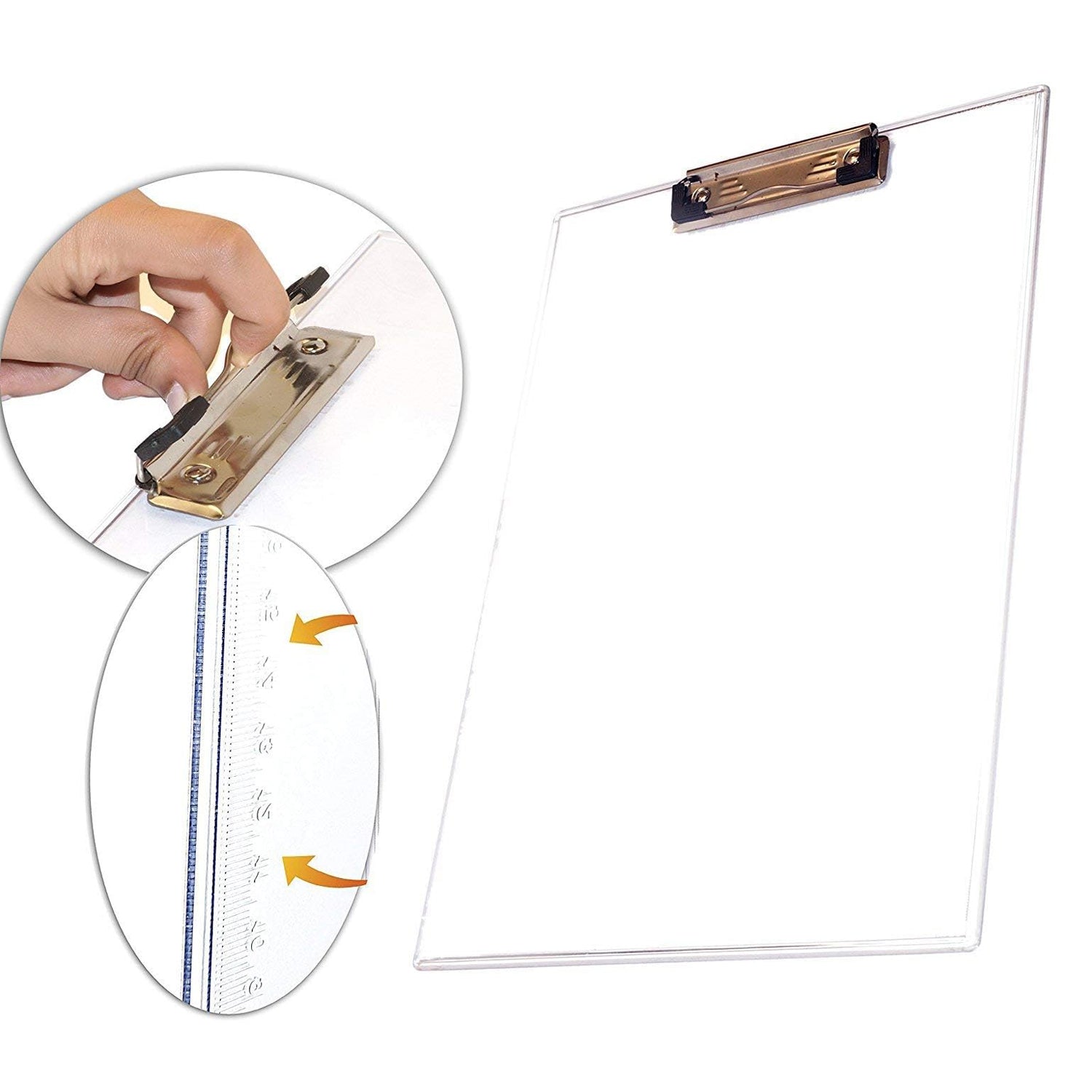 Your Brand premium transparent exam pad with a sturdy clip for easy note-taking during exams