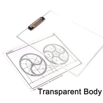 Your Brand premium transparent exam pad featuring a clear body for easy visibility of documents