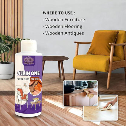 All-in-One Furniture Polish Bottle for Wood Furniture Cleaner and Polish Use on Wooden Antiques