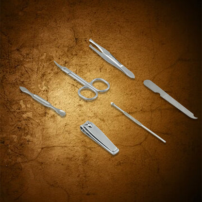 Your Brand professional nail care kit featuring stainless steel tools for at-home manicures
