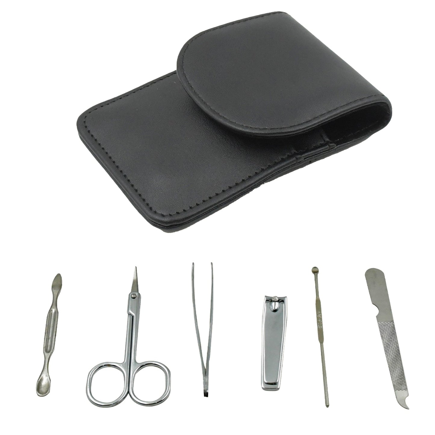 Your Brand professional nail care kit in a sleek black case with essential grooming tools