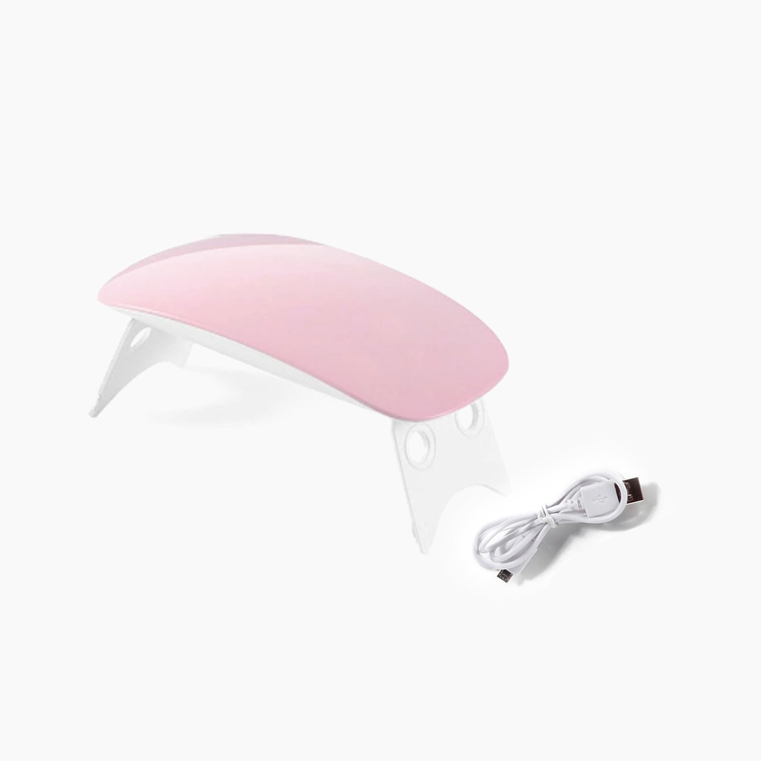 Your Brand professional nail polish dryer machine in pink with USB charging cable for quick drying