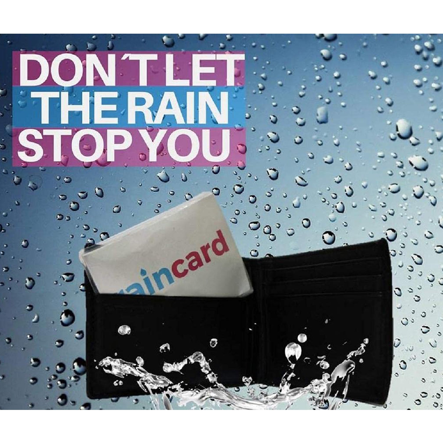 Waterproof rain coat pouch designed to keep cards safe from moisture in wet conditions
