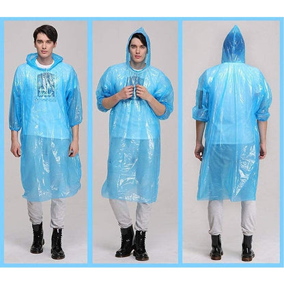 Blue waterproof rain coat pouch designed for outdoor activities and easy storage