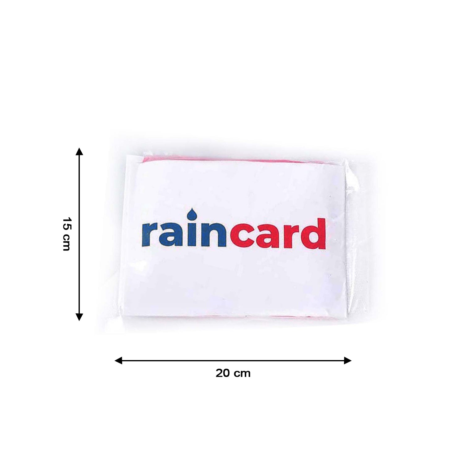 Compact waterproof rain coat pouch with dimensions for easy storage and portability