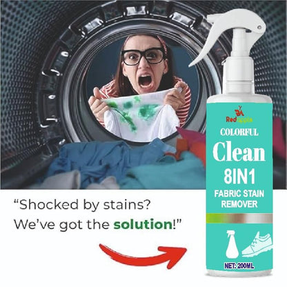 Organic fabric stain remover by Red Apple in a spray bottle, perfect for tough stains on clothes