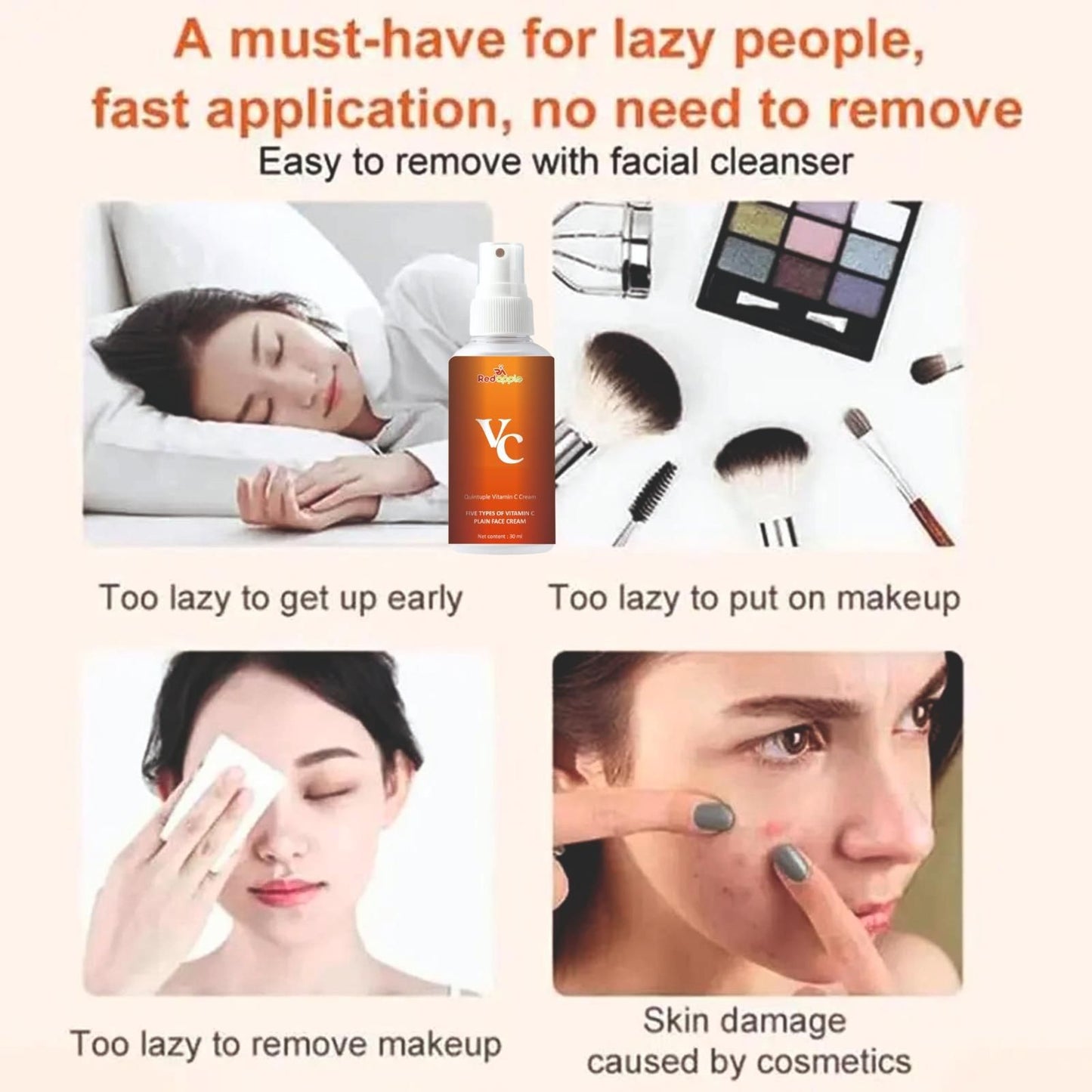 Organic plain face cream in a brown bottle, perfect for quick and easy daily skincare routines