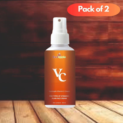Pack of 2 Redapple Organic Plain Face Cream with five types of vitamin C for skin nourishment
