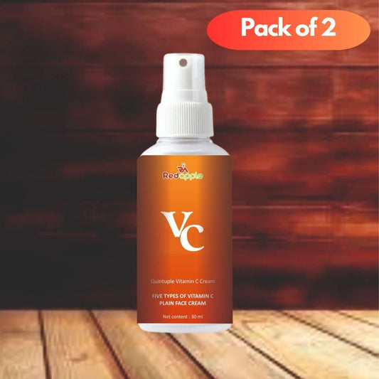 Pack of 2 Redapple Organic Plain Face Cream with five types of vitamin C for skin nourishment