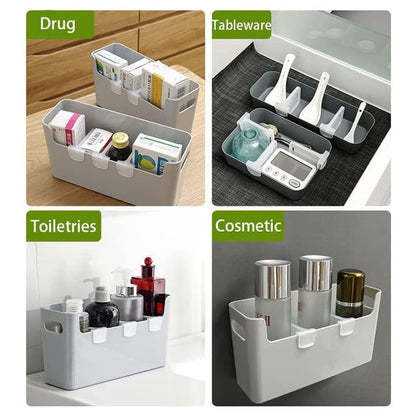 Versatile refrigerator organizer bins for efficient storage of toiletries and kitchen items