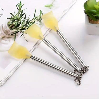 Set of three retractable metal back scratchers with comfortable grip and stylish design