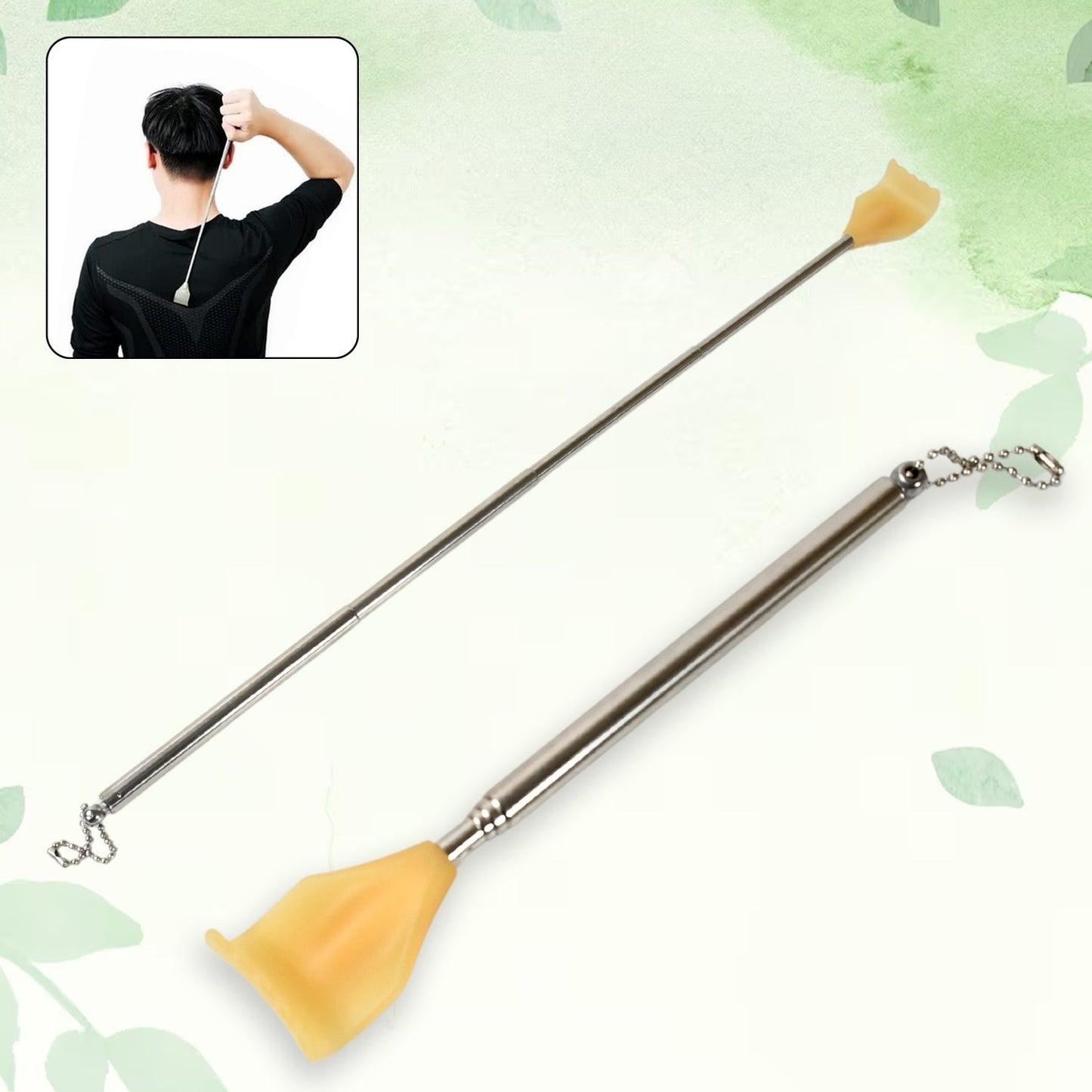 Your Brand retractable metal back scratcher with comfortable grip for easy use and relief
