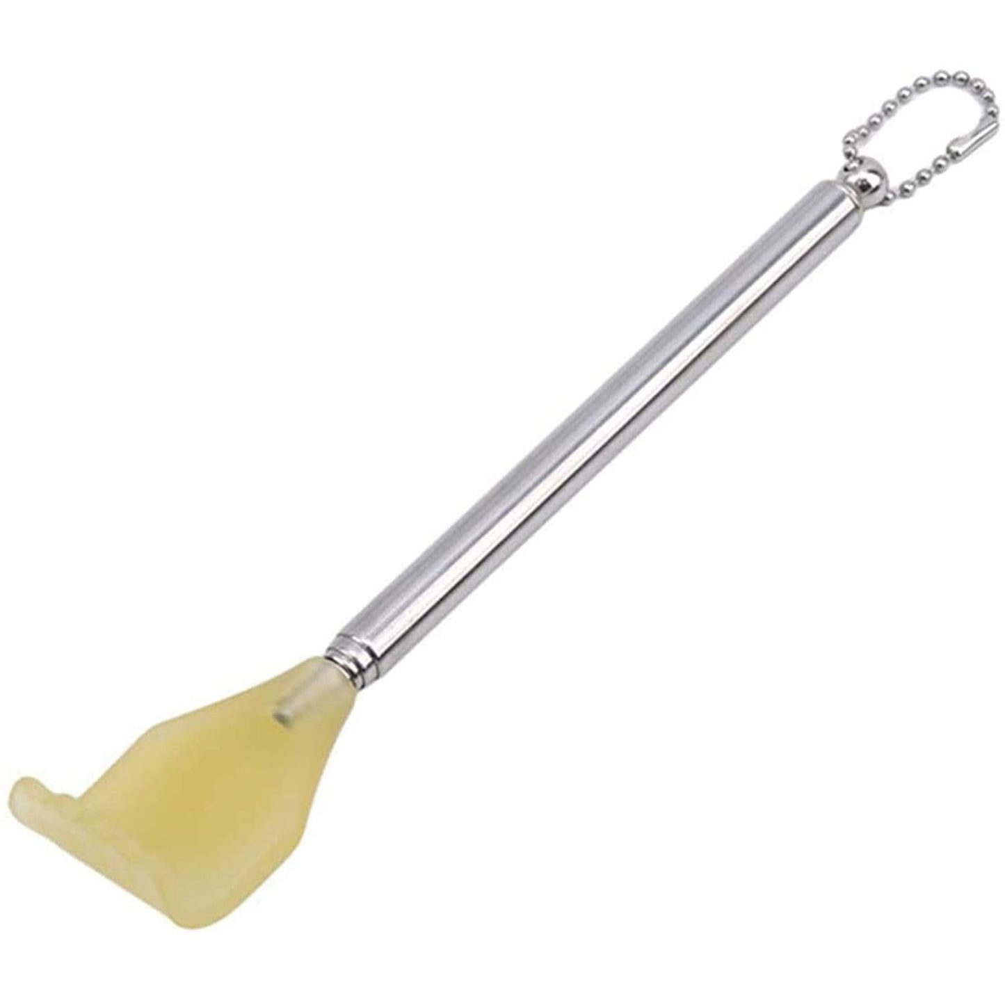 Your Brand retractable metal back scratcher with a comfortable grip and chain for easy storage