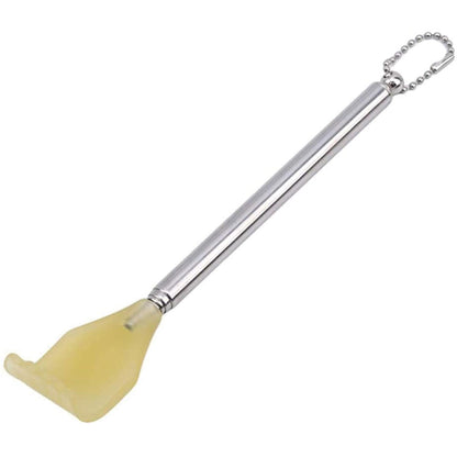 Your Brand retractable metal back scratcher with a comfortable grip and chain for easy storage
