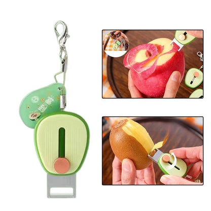 THE GIR FARMER retractable mini vegetable peeler in green with keychain for peeling apples and kiwi