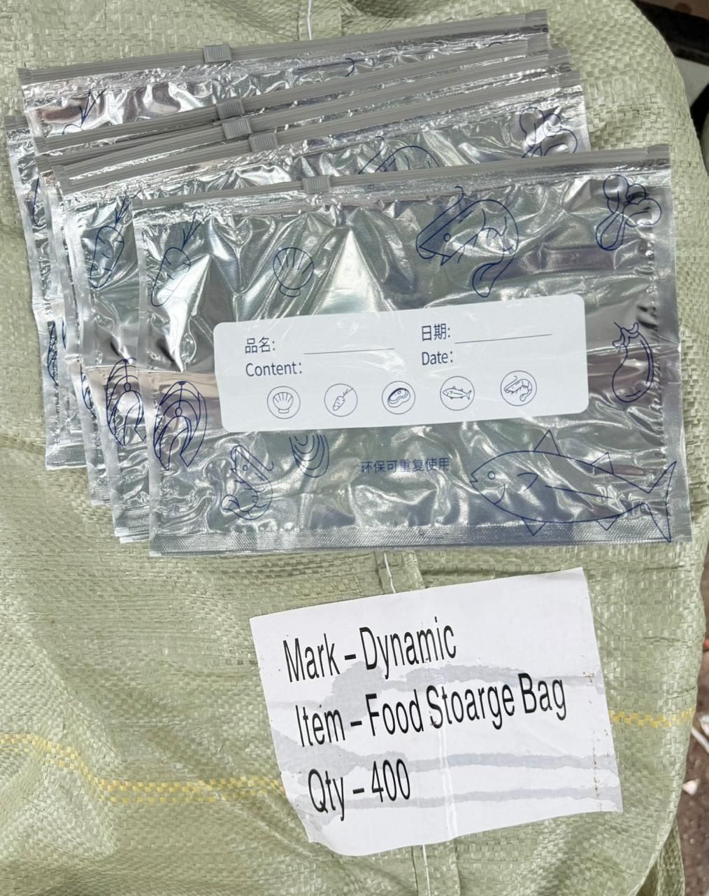 Set of reusable aluminum foil storage bags for eco-friendly food storage and organization