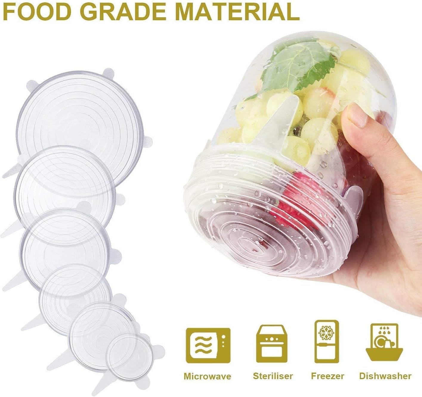 THE GIR FARMER reusable lids for bowls and containers made of food grade material, microwave and dishwasher safe