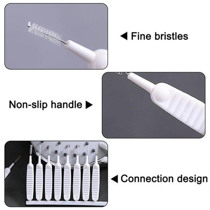 Reusable shower nozzle cleaning brush with fine bristles and non-slip handle for easy cleaning