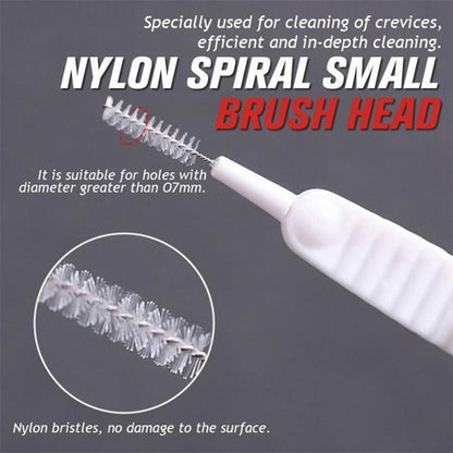 Reusable shower nozzle cleaning brush with nylon spiral small brush head for efficient cleaning