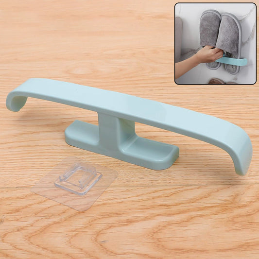 Self adhesive bathroom towel rack in light blue, ideal for easy towel storage and organization