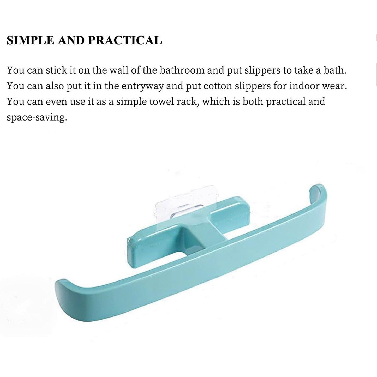 Your Brand self adhesive bathroom towel rack in teal color for simple and practical bathroom storage