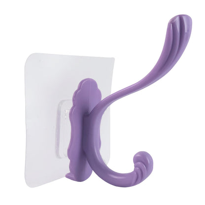 Purple self-adhesive heavy duty wall hook with a stylish design for home organization