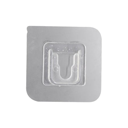 Self adhesive transparent wall hook for easy mounting on various surfaces without tools