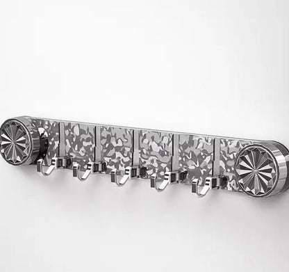 THE GIR FARMER metallic self adhesive wall hooks for home with six sturdy hooks and decorative end caps