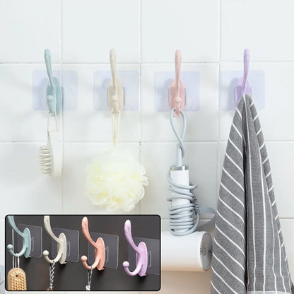 Colorful self adhesive wall hooks in pastel shades for easy home organization and decoration