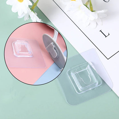Clear self adhesive wall hooks for easy and damage-free hanging of items in any room