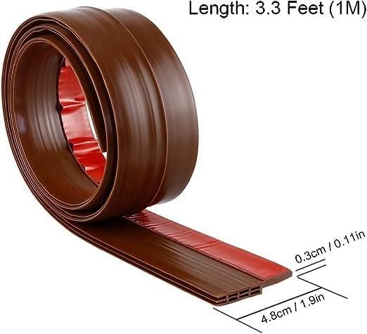 THE GIR FARMER brown self-adhesive wood floor transition strip roll with red adhesive backing