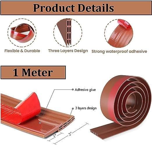 Self-adhesive wood floor transition strip with flexible durable material and strong waterproof adhesive by THE GIR FARMER