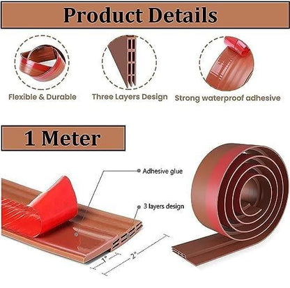 Self-adhesive wood floor transition strip with flexible durable material and strong waterproof adhesive by THE GIR FARMER