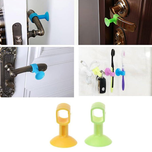 Self-sucking silicone door stopper in multiple colors, ideal for keeping doors open securely