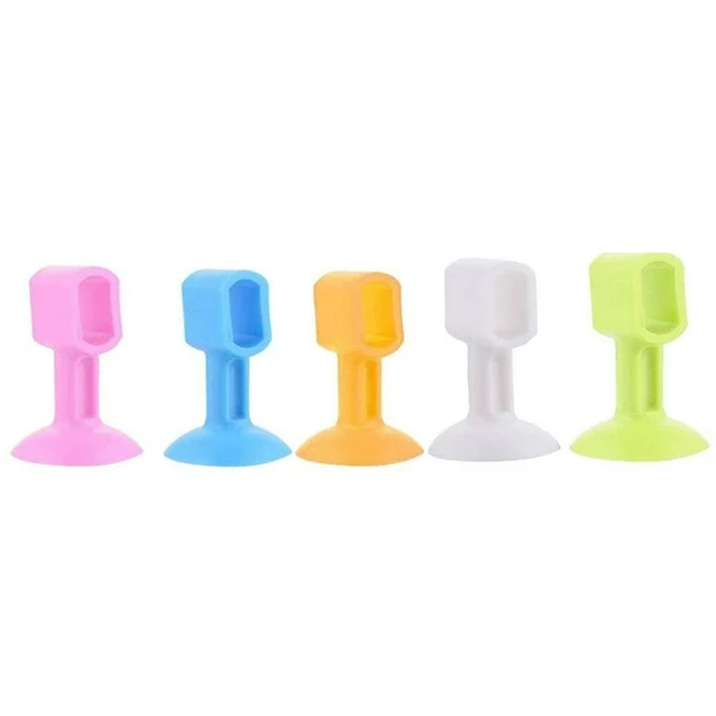 Self-sucking silicone door stopper set in various colors for easy door control and safety