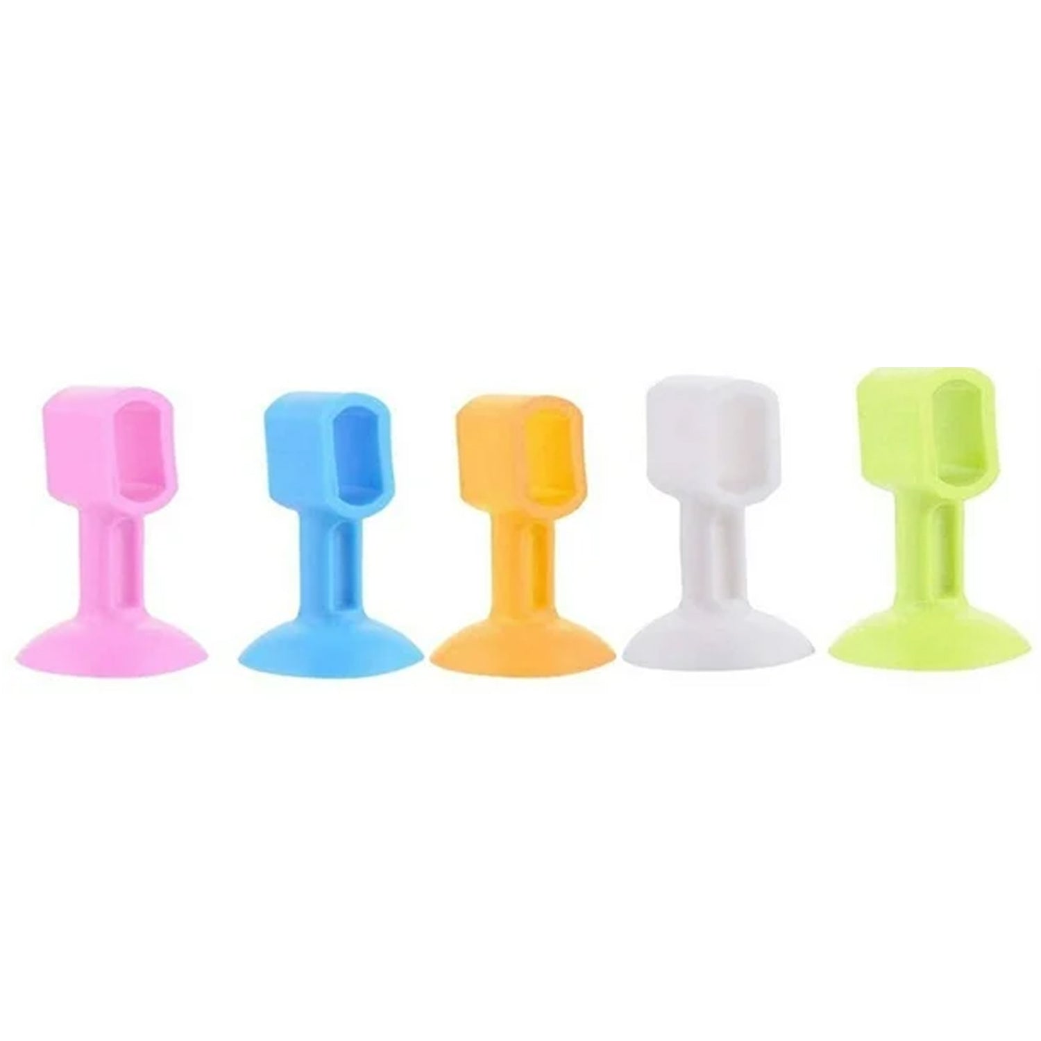 Self-sucking silicone door stopper set in various colors for easy door control and safety