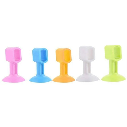 Self-sucking silicone door stopper set in various colors for easy door control and safety