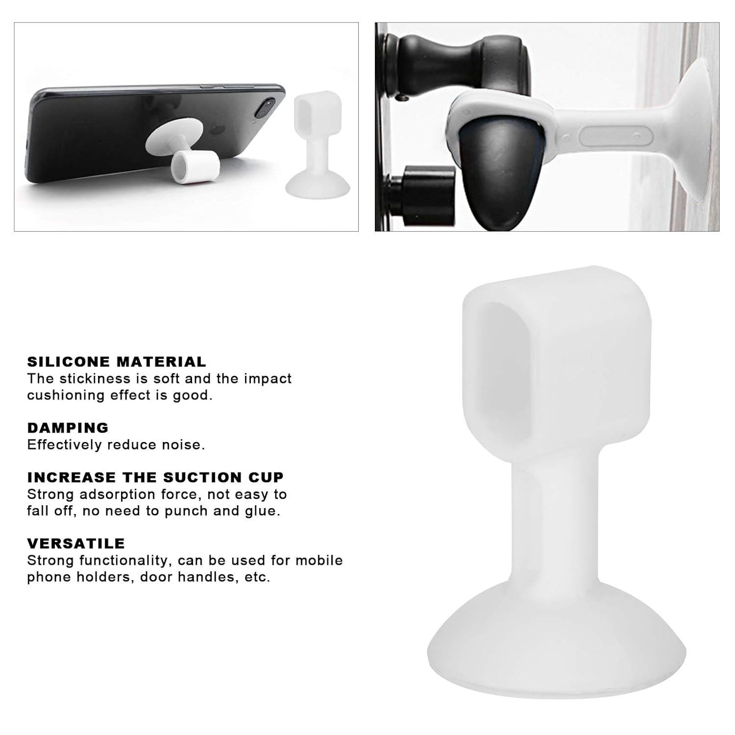 Self-sucking silicone door stopper designed to effectively reduce noise and prevent door slamming