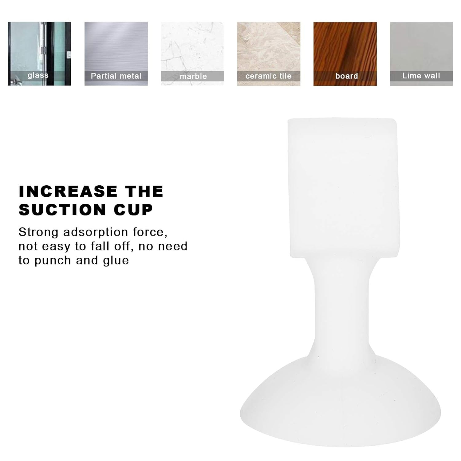 Self-sucking silicone door stopper with strong suction cup for easy installation on various surfaces