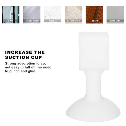 Self-sucking silicone door stopper with strong suction cup for easy installation on various surfaces