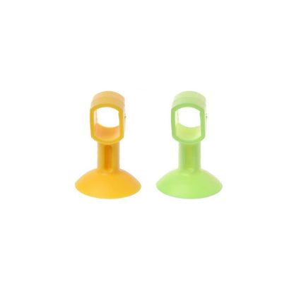 Self-sucking silicone door stopper in yellow and green for effective door control