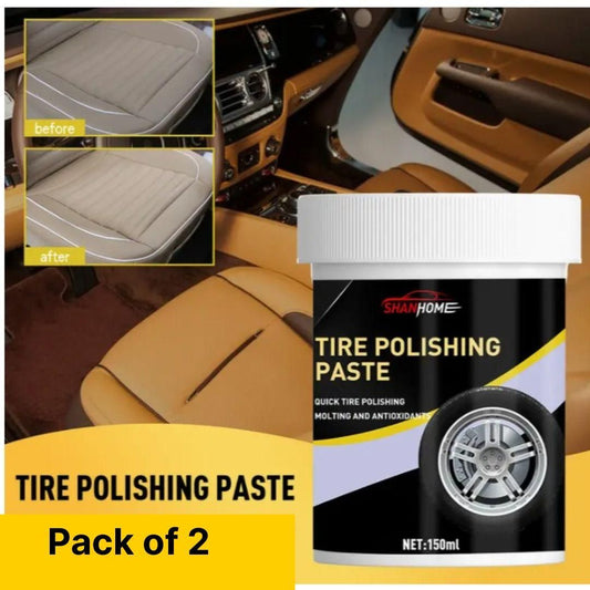 Shan Home Tire Polishing Paste Pack of 2 for quick tire polishing and maintenance