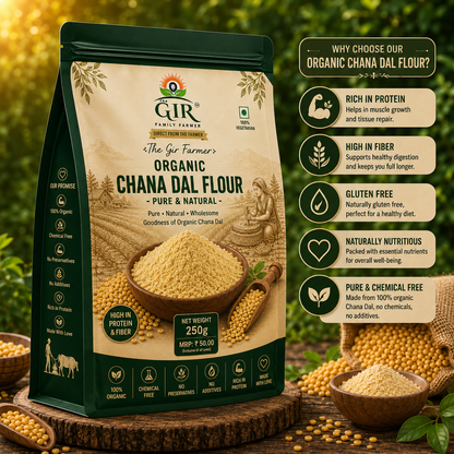 Organic Chana Dal Flour - Pure & Natural