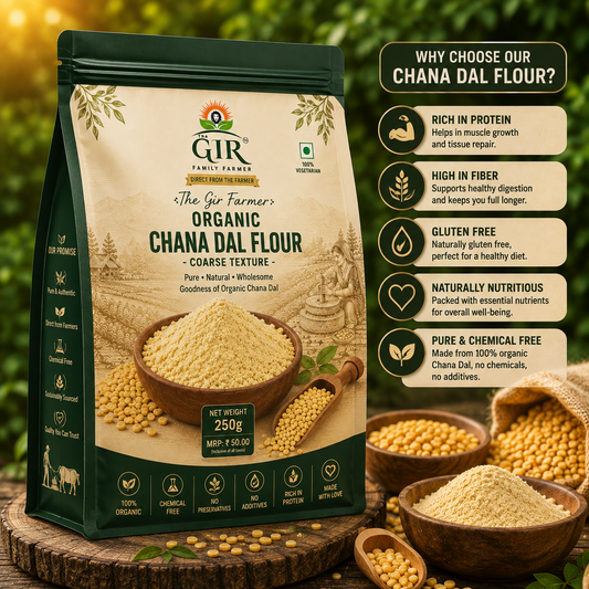 Organic Chana Dal Flour - Coarse Texture