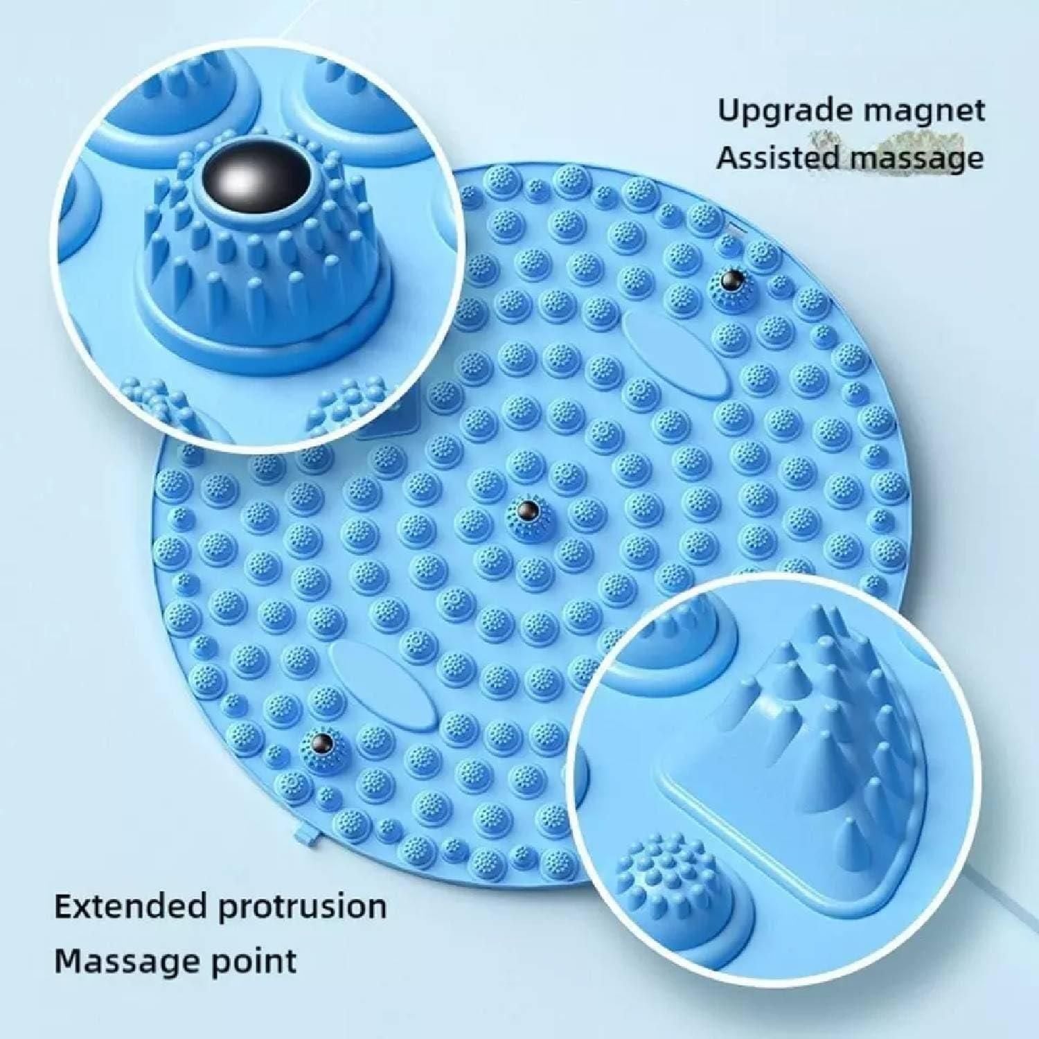 Blue silicone foot massage pad with extended protrusions and upgrade magnet assisted massage points