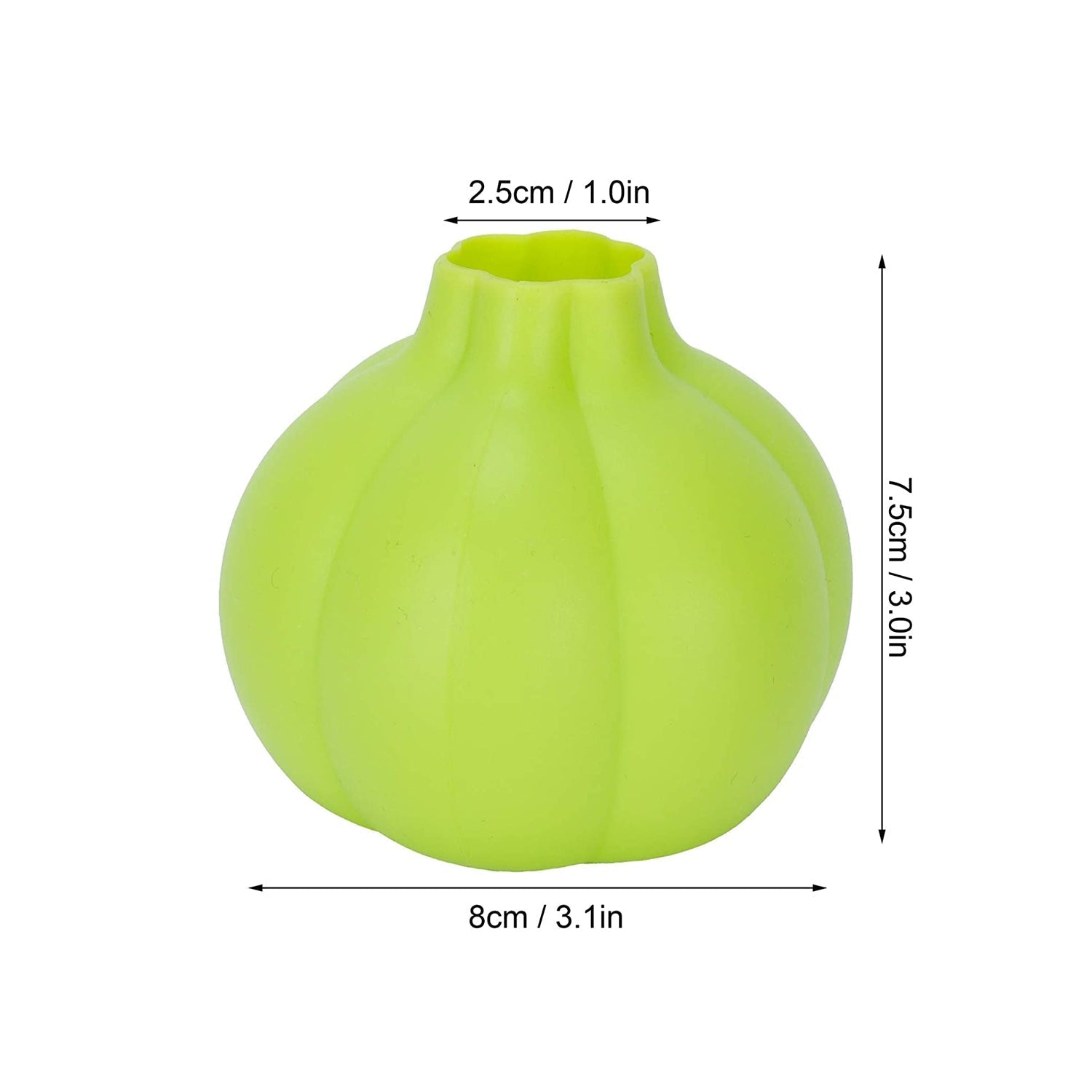 Bright green silicone garlic peeler for easy and efficient garlic peeling in the kitchen